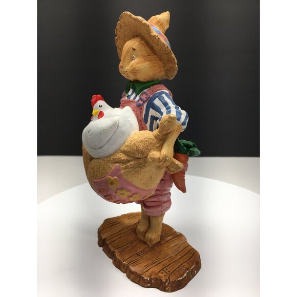 Dept 56 General Store Bunny Rabbit Figurine Holding Chicken & Seeds Easter Decor - Picture 4 of 13